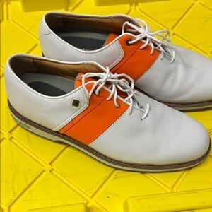 FootJoy White and Orange Oxfords